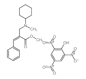 methyl (Z)-2-[(cyclohexyl-methyl-amino)methyl]-3-phenyl-prop-2-enoate; 2,4,6-trinitrophenol structure