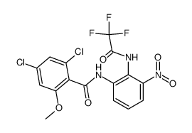 2,4-Dichloro-6-methoxy-N-[3-nitro-2-(2,2,2-trifluoro-acetylamino)-phenyl]-benzamide Structure