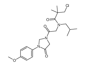 3-chloro-N-[2-[3-(4-methoxyphenyl)-4-oxoimidazolidin-1-yl]-2-oxoethyl]-2,2-dimethyl-N-(2-methylpropyl)propanamide Structure