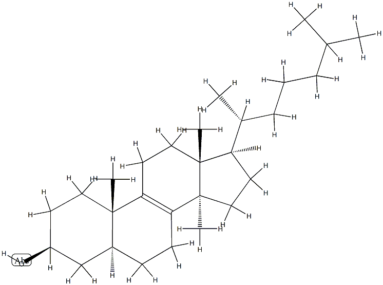 14-Methyl-5α-cholest-8-en-3β-ol结构式