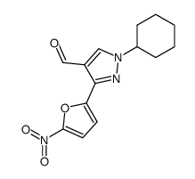 1-cyclohexyl-3-(5-nitro-furan-2-yl)-1H-pyrazole-4-carbaldehyde Structure