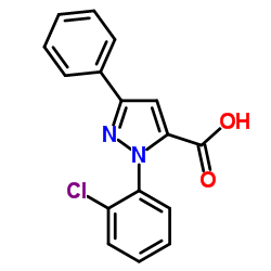 1-(2-Chlorophenyl)-3-phenyl-1H-pyrazole-5-carboxylic acid结构式