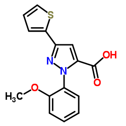 1-(2-METHOXYPHENYL)-3-(THIOPHEN-2-YL)-1H-PYRAZOLE-5-CARBOXYLIC ACID Structure