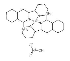 copper(+1) cation; dihydroxy-oxo-azanium; 3-(3,4,5,6-tetrahydro-2H-pyridin-2-yl)-3,4,4a,5,6,7,8,8a-octahydro-1H-isoquinolin-1-amine; 3-(3,4,5,6-tetrahydro-2H-pyridin-2-yl)-3,5-dihydro-1H-isoquinolin-1 structure