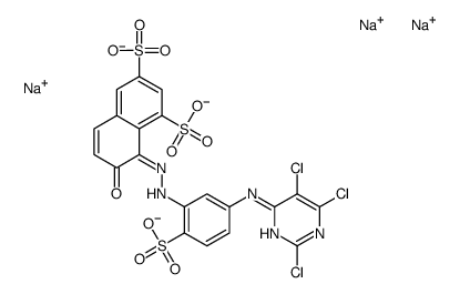 7-Hydroxy-8-[[2-sulfo-5-[(2,5,6-trichloro-4-pyrimidinyl)amino]phenyl]azo]-1,3-naphthalenedisulfonic acid trisodium salt Structure