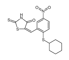 4-Thiazolidinone, 5-[[2-(cyclohexylthio)-5-nitrophenyl]methylene]-2-thioxo Structure