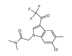 2-[6-chloro-5-methyl-3-(2,2,2-trifluoro-acetyl)-indol-1-yl]-N,N-dimethyl-acetamide Structure