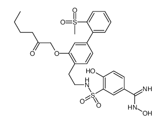 N',4-Dihydroxy-3-[(2-{2'-(methylsulfonyl)-3-[(2-oxohexyl)oxy]-4-b iphenylyl}ethyl)sulfamoyl]benzenecarboximidamide Structure