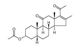 Pregn-16-ene-11,20-dione, 3-(acetyloxy)-16-methyl-, (3α,5β) Structure