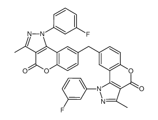 1-(3-fluorophenyl)-8-{[1-(3-fluorophenyl)-3-methyl-4-oxo-1,4-dihydrochromeno[4,3-c]pyrazol-8-yl]methyl}-3-methyl-1,4-dihydrochromeno[4,3-c]pyrazol-4-one Structure