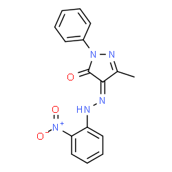 (4Z)-5-methyl-4-[2-(2-nitrophenyl)hydrazinylidene]-2-phenyl-2,4-dihydro-3H-pyrazol-3-one structure