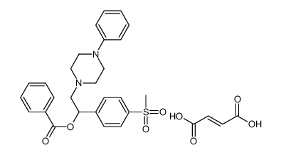 (Z)-but-2-enedioic acid,[1-(4-methylsulfonylphenyl)-2-(4-phenylpiperazin-1-yl)ethyl] benzoate结构式