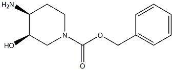 (3R,4S)-4-Amino-3-hydroxy-piperidine-1-carboxylic acid benzyl ester Structure