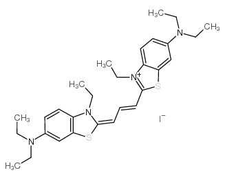 3-ethyl-6-diethylamino-2-(2-(3-ethyl-6-diethylamino-2-benzothiazlinylidene)-propenyl) benzothiazolium iodide Structure