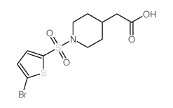 {1-[(5-Bromo-2-thienyl)sulfonyl]piperidin-4-yl}acetic acid结构式