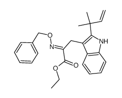 ethyl (E)-α-(benzyloxyimino)-β-<2-(α,α-dimethylallyl)indol-3-yl>propanoate Structure