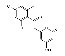 6-(2-(2,4-dihydroxy-6-methylphenyl)-2-oxoethyl)-4-hydroxy-2-pyrone Structure