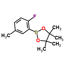 2-(2-Fluoro-5-methylphenyl)-4,4,5,5-tetramethyl-1,3,2-dioxaborolane结构式