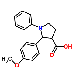 2-(4-Methoxyphenyl)-1-phenyl-3-pyrrolidinecarboxylic acid Structure