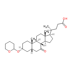 (R)-methyl 4-((3R,5S,10S,13R,17R)-10,13-dimethyl-7-oxo-3-(tetrahydro-2H-pyran-2-yloxy)-hexadecahydro-1H-cyclopenta[a]phenanthren-17-yl)pentanoate结构式