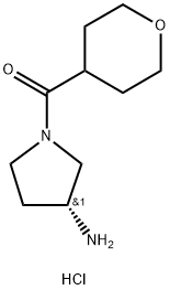 (R)-(3-Aminopyrrolidin-1-yl)(tetrahydro-2H-pyran-4-yl)methanone hydrochloride结构式