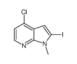 4-氯-2-碘-1-甲基-1H-吡咯并[2,3-b]吡啶结构式