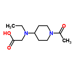 N-(1-Acetyl-4-piperidinyl)-N-ethylglycine结构式