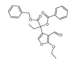 1-(benzyloxy)-2-(5-ethoxy-4-formylfuran-3-yl)-1-oxobutan-2-yl benzoate Structure