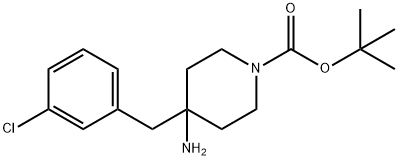 tert-Butyl 4-amino-4-(3-chlorobenzyl)piperidine-1-carboxylate Structure