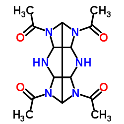 1,1',1'',1'''-(2,4,6,8,10,12-Hexaazatetracyclo[5.5.0.03,11.05,9]dodecane-2,6,8,12-tetrayl)tetraethanone Structure