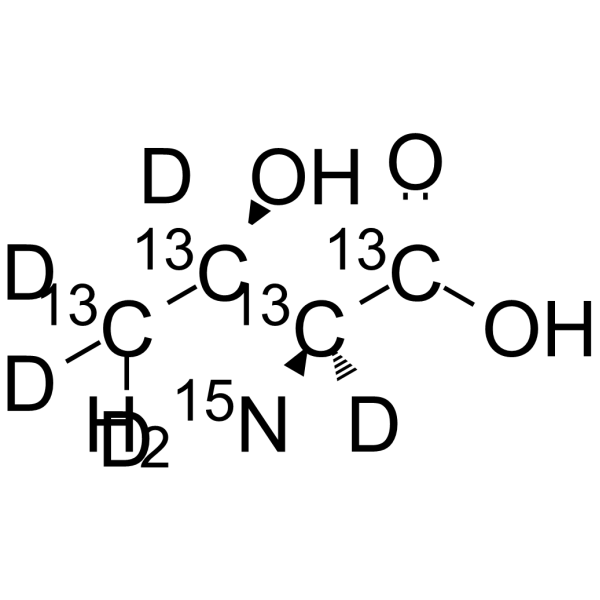 L-苏氨酸 13C4,d5,15N结构式