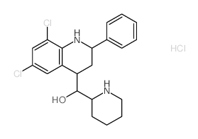 4-Quinolinemethanol,6,8-dichloro-1,2,3,4-tetrahydro-2-phenyl-a-2-piperidinyl-, hydrochloride (1:1) Structure