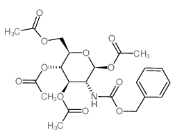 1,3,4,6-tetra-O-acetyl-2-(((benzyloxy)carbonyl)amino)-2-deoxy-β-D-glucopyranose (en).β.-D-Glucopyranose, 2-deoxy-2-[[(phenylmethoxy)carbonyl]amino]-, 1,3,4,6-tetraacetate (en) Structure