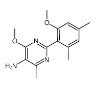 4-methoxy-2-(2-methoxy-4,6-dimethyl-phenyl)-6-methyl-pyrimidin-5-ylamine结构式