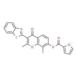 3-(benzo[d]thiazol-2-yl)-2,8-dimethyl-4-oxo-4H-chromen-7-yl furan-2-carboxylate picture