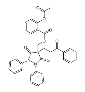 [3,5-dioxo-4-(3-oxo-3-phenylpropyl)-1,2-diphenylpyrazolidin-4-yl]methyl 2-acetyloxybenzoate Structure