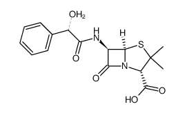 6β-((Ξ)-2-hydroxy-2-phenyl-acetylamino)-penicillanic acid结构式