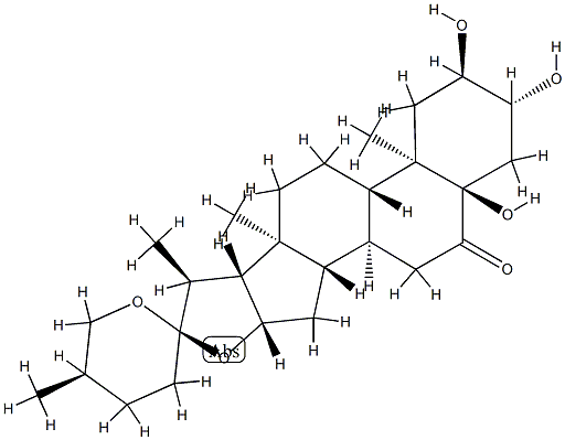 (25R)-2α,3β,5α-Trihydroxyspirostan-6-one Structure