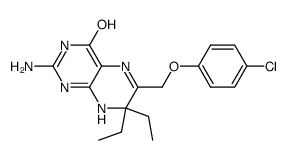 2-Amino-4-hydroxy-6-(p-chloro)phenoxymethyl-7,7-diethyl-7,8-dihydropteridine Structure