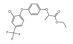 α-[4-(2'-chloro-4'-trifluoromethyl-phenoxy-)phenoxy]-propionic acid ethyl ester结构式