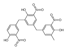 4-<(4-Hydroxy-3-methyl-5-nitro)benzyl>-2-<(4-hydroxy-3-nitro)benzyl>-6-nitrophenol结构式