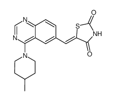 5-{[4-(4-methylpiperidin-1-yl)quinazolin-6-yl]methylene}-1,3-thiazolidine-2,4-dione结构式