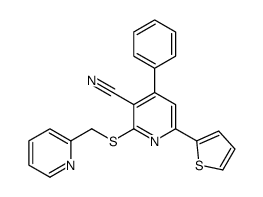 4-phenyl-2-(pyridin-2-ylmethylsulfanyl)-6-thiophen-2-ylpyridine-3-carbonitrile Structure