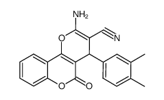 2-amino-4-(3,4-dimethylphenyl)-5-oxo-4,5-dihydropyrano[3,2-c]chromene-3-carbonitrile Structure