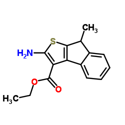 Ethyl 2-amino-8-methyl-8H-indeno[2,1-b]thiophene-3-carboxylate结构式