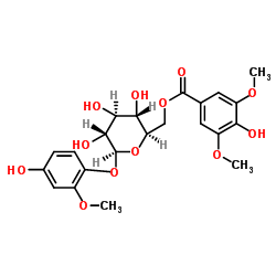 4'-羟基-2'-甲氧基苯星空app 1-O-BETA-D-(6-O-紫丁香酰)吡喃葡萄糖苷结构式