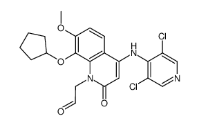2-(8-(cyclopentyloxy)-4-(3,5-dichloropyridin-4-ylamino)-7-methoxy-2-oxoquinolin-1(2H)-yl)acetaldehyde Structure