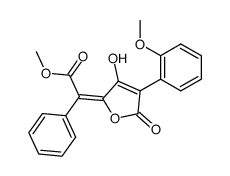 [3-hydroxy-4-(2-methoxy-phenyl)-5-oxo-5H-furan-2-ylidene]-phenyl-acetic acid methyl ester结构式