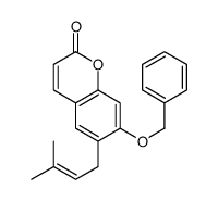 6-(3-methylbut-2-enyl)-7-phenylmethoxychromen-2-one结构式