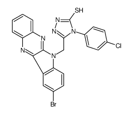 3-[(9-bromoindolo[3,2-b]quinoxalin-6-yl)methyl]-4-(4-chlorophenyl)-1H-1,2,4-triazole-5-thione Structure